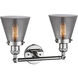 Franklin Restoration Small Cone LED 16 inch Polished Chrome Bath Vanity Light Wall Light in Plated Smoke Glass, Franklin Restoration