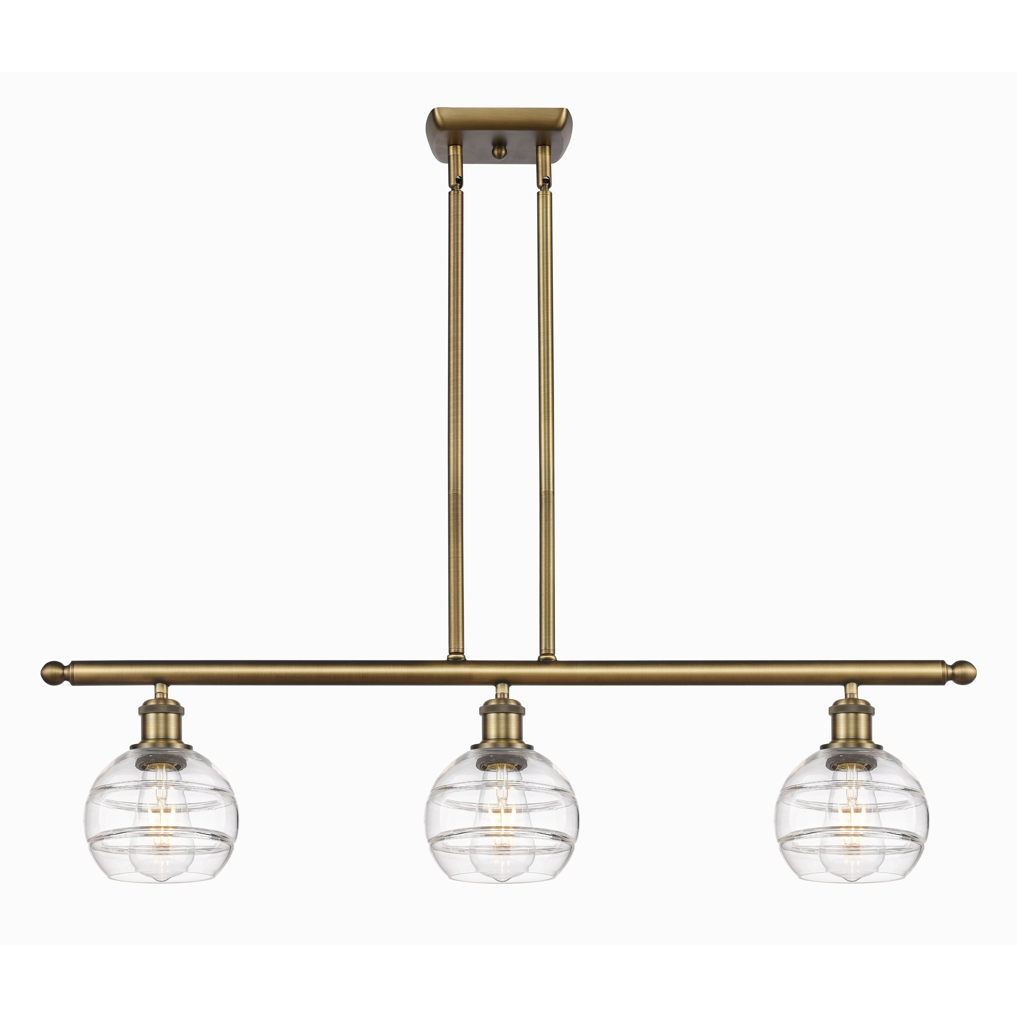 Ballston Rochester 3 Light 36 inch Brushed Brass Stem Hung Island Light Ceiling Light