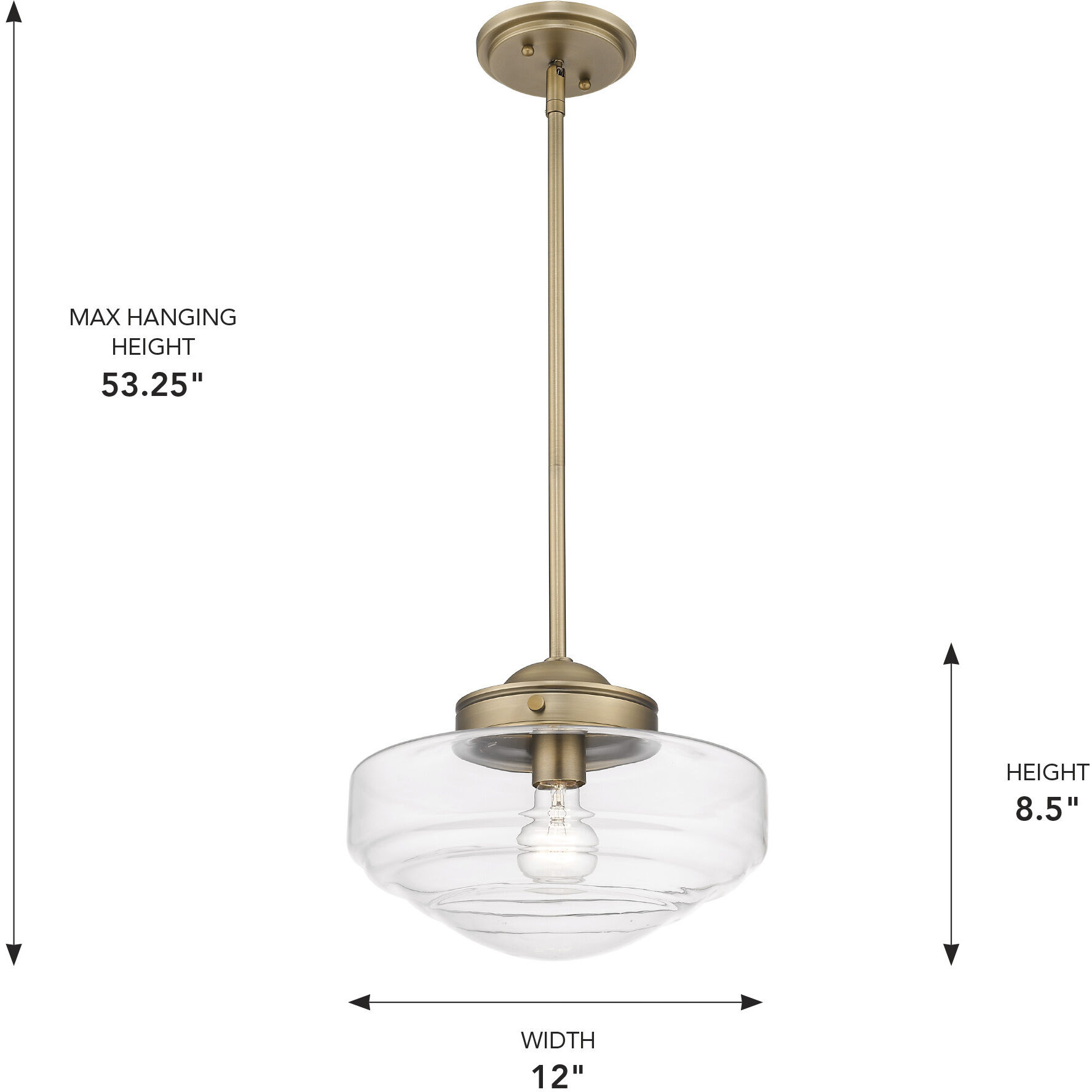 Ingalls 1 Light 12 inch Matte Black Pendant Ceiling Light in Vintage Milk Glass, Medium