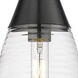 Malone 1 Light 6 inch Matte Black Pendant Ceiling Light in Striped Clear Glass