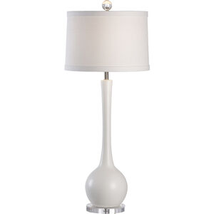 Chelsea House 41 inch 100.00 watt Matte White Glaze/Clear Table Lamp Portable Light