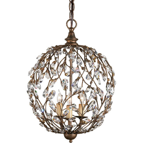Crystal Bud 3 Light 13 inch Cupertino Chandelier Ceiling Light