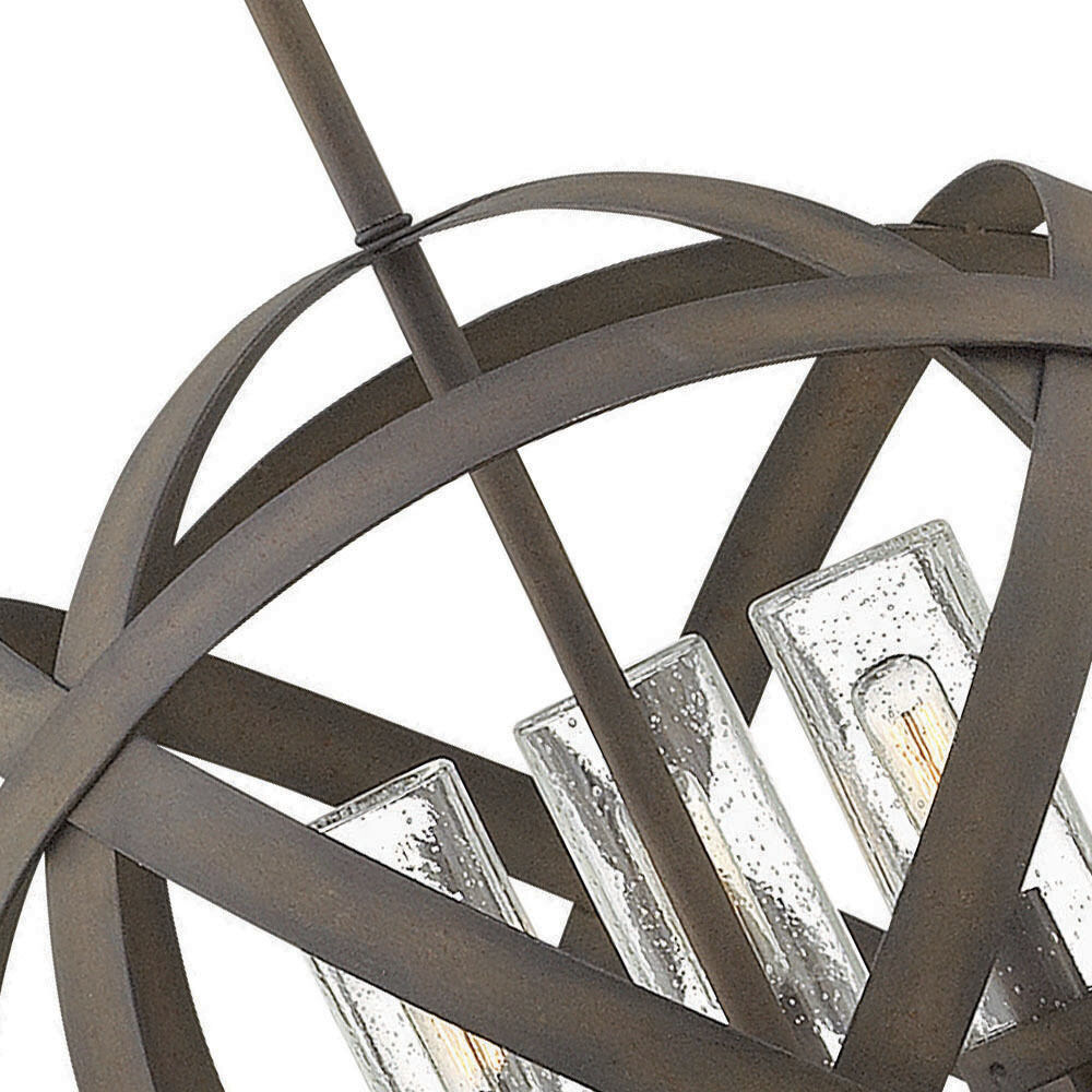 Open Air Carson 3 Light 18.5 inch Vintage Iron Outdoor Hanging in Non-LED