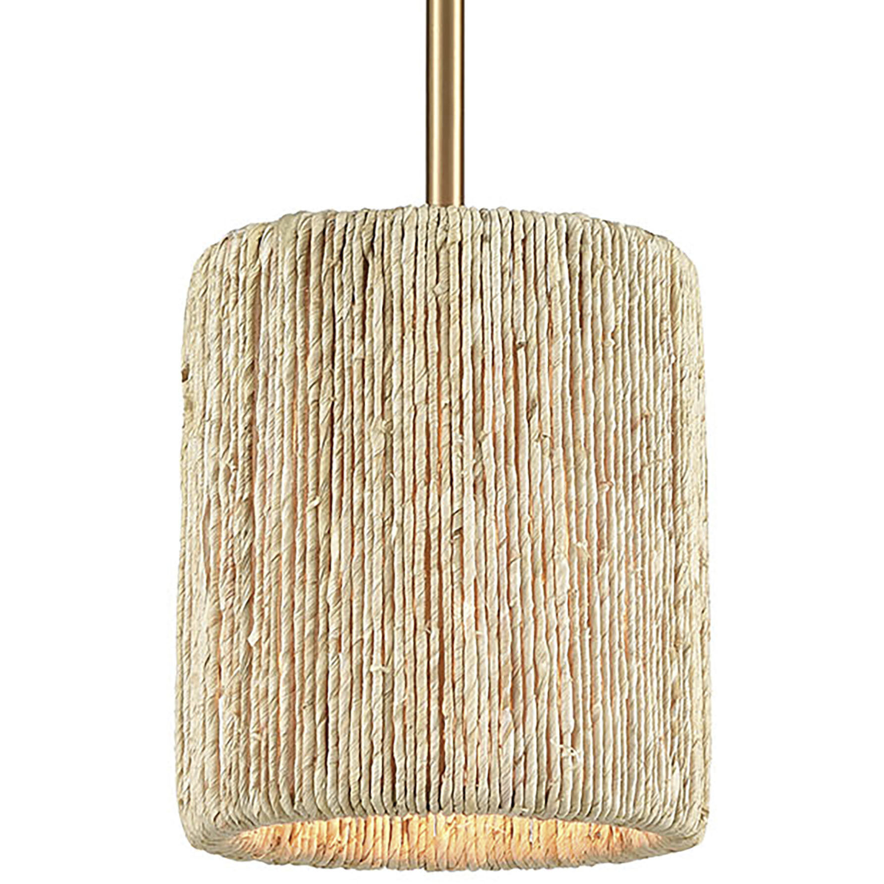 Abaca 1 Light 8 inch Satin Brass Mini Pendant Ceiling Light