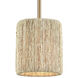 Abaca 1 Light 8 inch Satin Brass Mini Pendant Ceiling Light