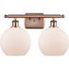 Ballston Athens LED 16 inch Antique Copper Bath Vanity Light Wall Light in Matte White Glass, Ballston
