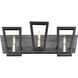 Zag 3 Light 21 inch Black and Grey Bath Vanity Wall Light in Black/Grey Wood