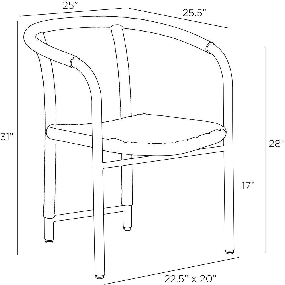 Feller Fossil and Gray Outdoor Dining Chair