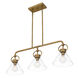 Webster 3 Light 36 inch Weathered Brass Island Light Ceiling Light