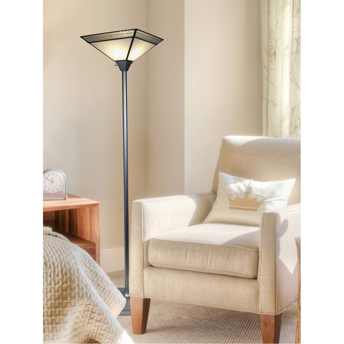 Silver torchiere floor lamp shop