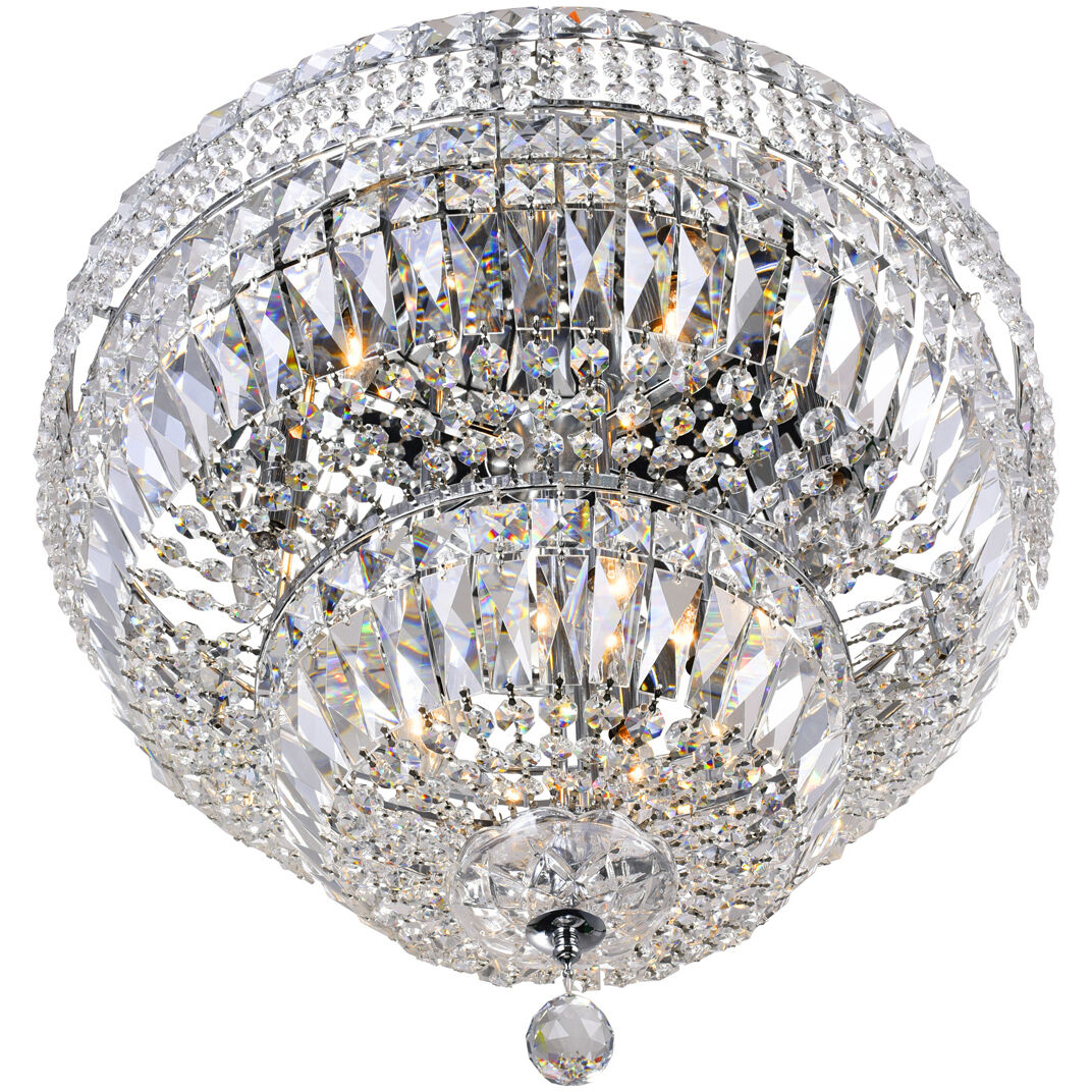 Stefania 9 Light 24 inch Chrome Bowl Flush Mount Ceiling Light