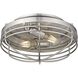 Seaport 2 Light 12 inch Pewter Flush Mount Ceiling Light, Damp