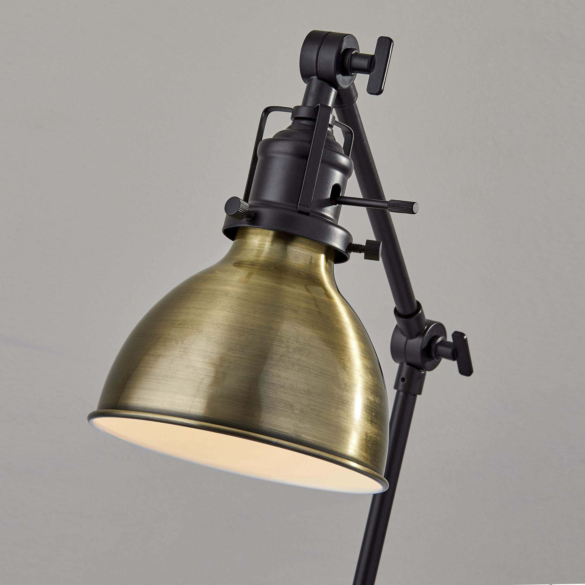 Alden 18.5 inch 40 watt Antique Bronze with Brass Accents Desk Lamp Portable Light, Simplee Adesso
