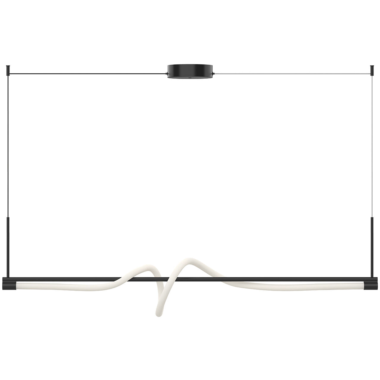 Cursive 54 inch Black Linear Pendant Ceiling Light