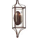 Astrapia 2 Light 7 inch Dark Rubbed Sienna/Aged Silver Wall Sconce Wall Light