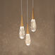 Beyond Hibiscus LED 12 inch Aged Brass Multi-Light Pendant Ceiling Light, Beyond