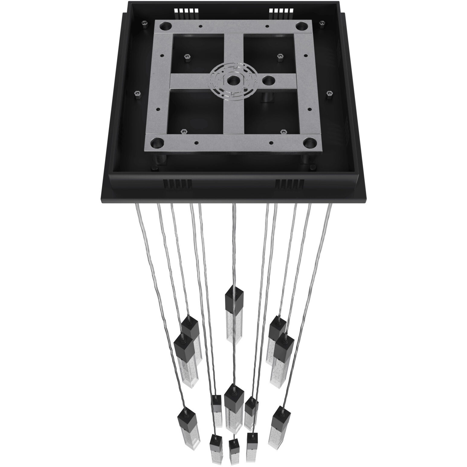 Original Glacier Avenue LED 20 inch Black Multi Port Pendant Ceiling Light in Bubbled