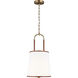 Katie 1 Light 12.25 inch Time Worn Brass / Saddle Leather Pendant Ceiling Light