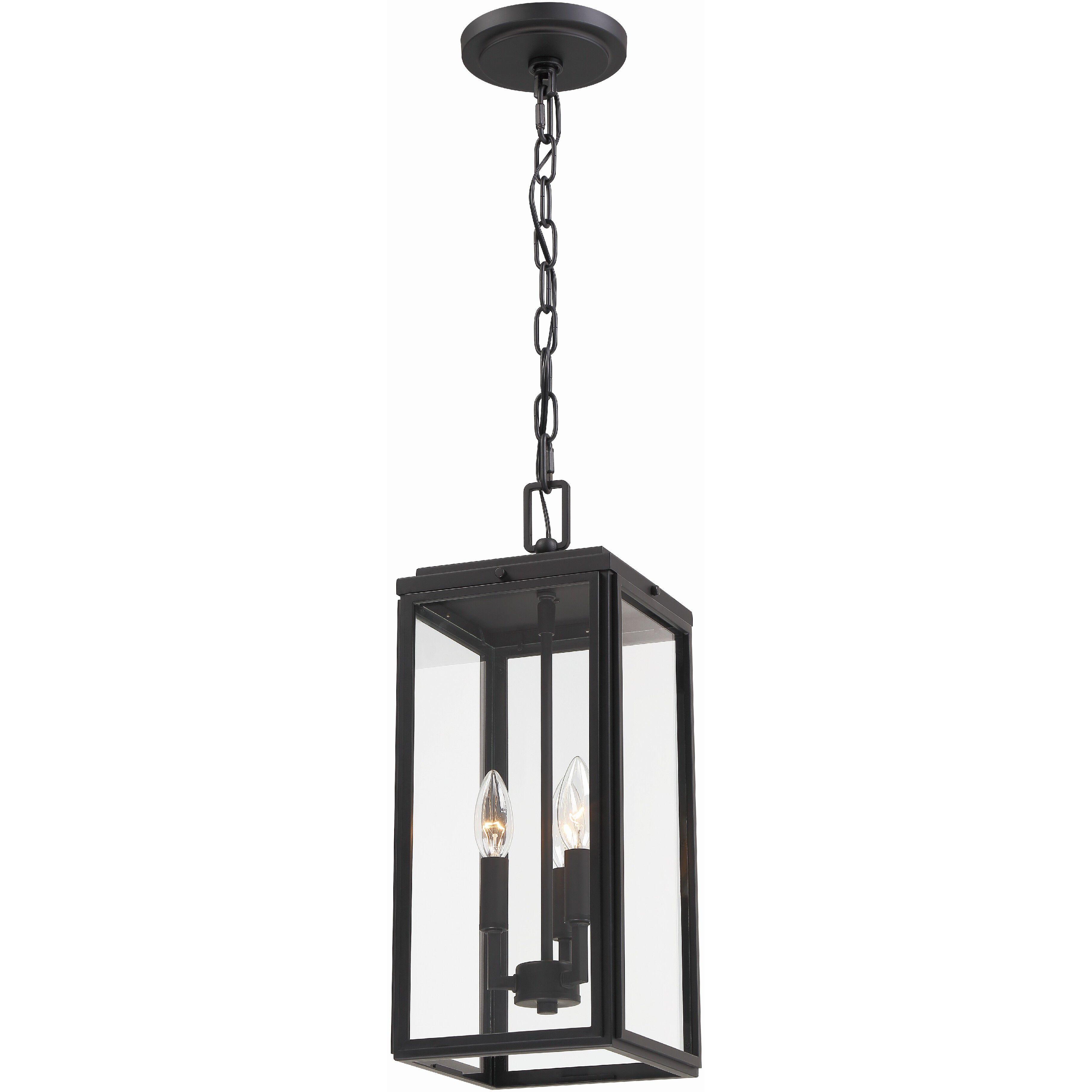 Byron 3 Light 7.5 inch Matte Black Outdoor Pendant