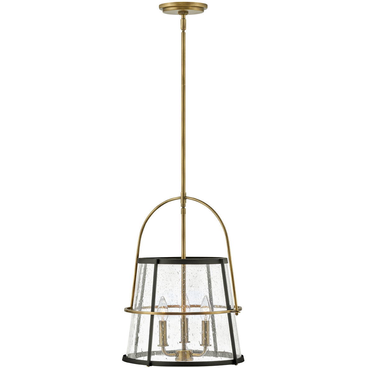 Tournon 3 Light 15 inch Heritage Brass with Black Indoor Pendant Ceiling Light