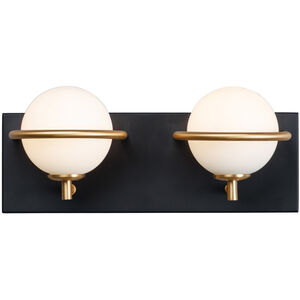 Revolve LED 13 inch Black/Gold Bath Vanity Wall Light