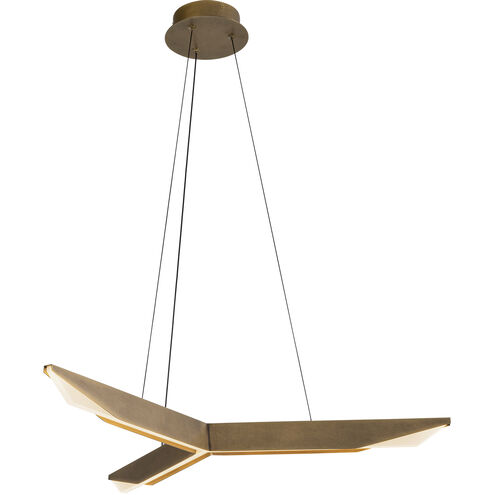 Tachi LED 31.13 inch Vintage Brass Pendant Ceiling Light