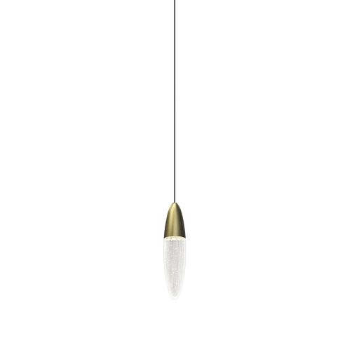 Sultana LED 2.5 inch Satin Brass and Clear Pendant Ceiling Light