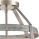 Brigantine 2 Light 15 inch Weathered Driftwood and Satin Nickel Semi Flush Mount Ceiling Light