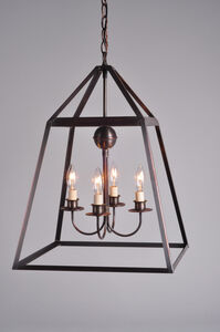 Appledore 4 Light 16 inch Raw Brass Pendant Ceiling Light in Clear Glass, 904 Candelabra Cluster