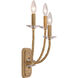 Atella 3 Light 10 inch Ashen Gold Wall Sconce Wall Light