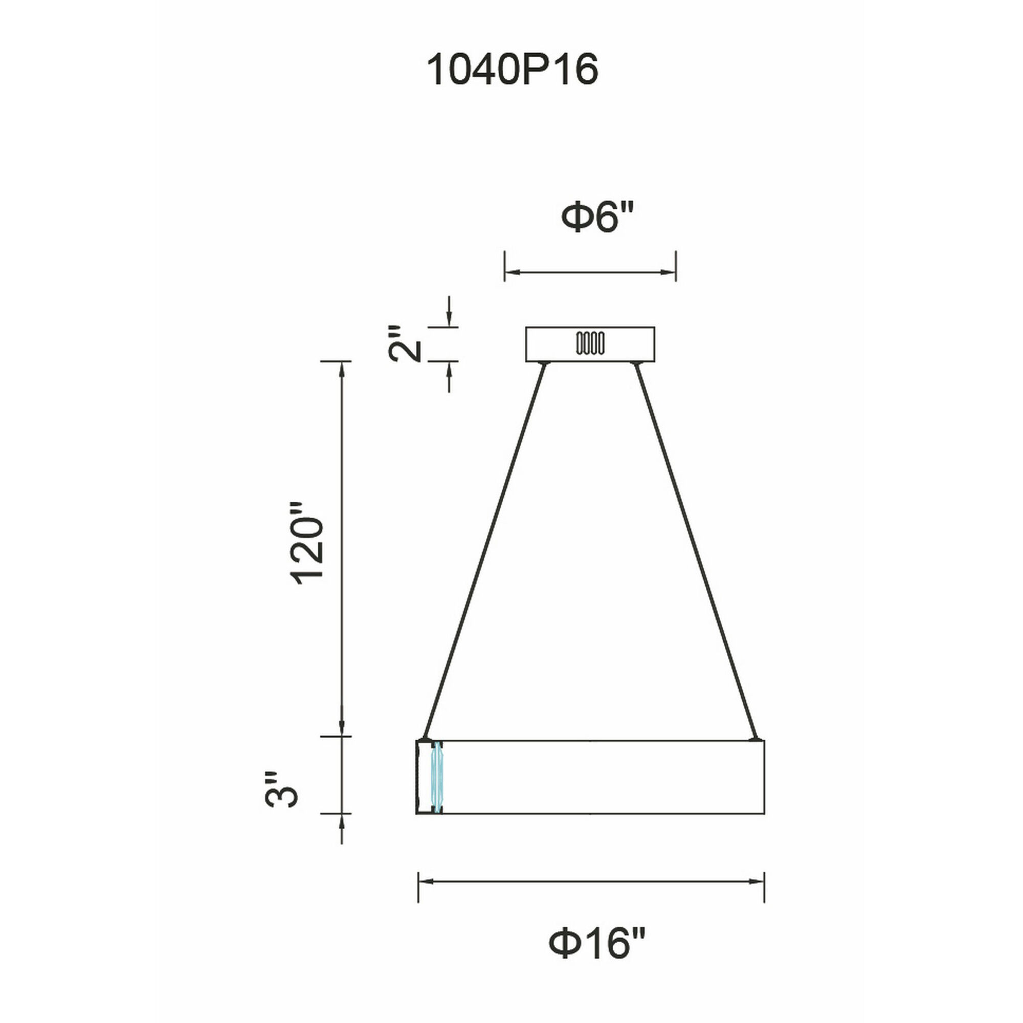Rosalina LED 16 inch Matte Black Down Chandelier Ceiling Light