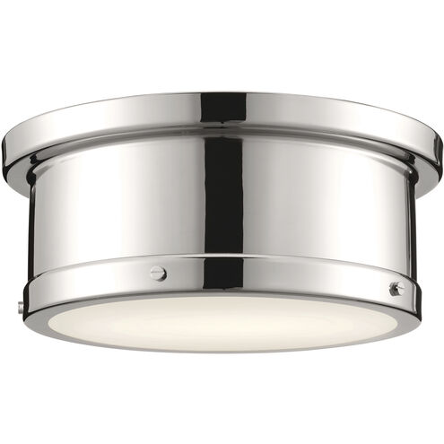 Serca 2 Light 14.25 inch Polished Nickel Flush Mount Ceiling Light