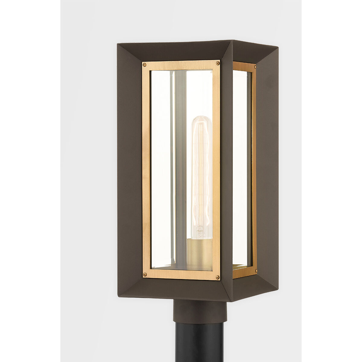 Lowry 1 Light 17 inch Textured Bronze/Patina Brass Post