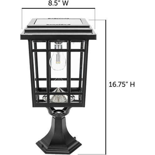 Grand Prairie 15.75 inch Black Solar Light