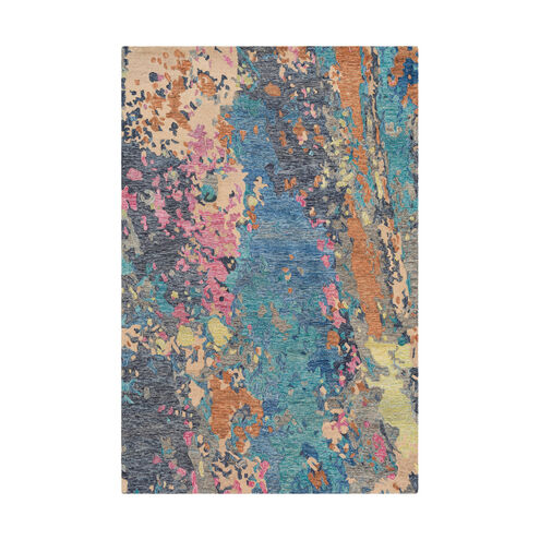 Modern Nouveau 90 X 60 inch Medium Gray/Denim/Charcoal/Camel/Khaki/Bright Pink Rugs, Rectangle