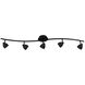 Serpentine 5 Light 120V Brushed Steel Rail Fixture Ceiling Light