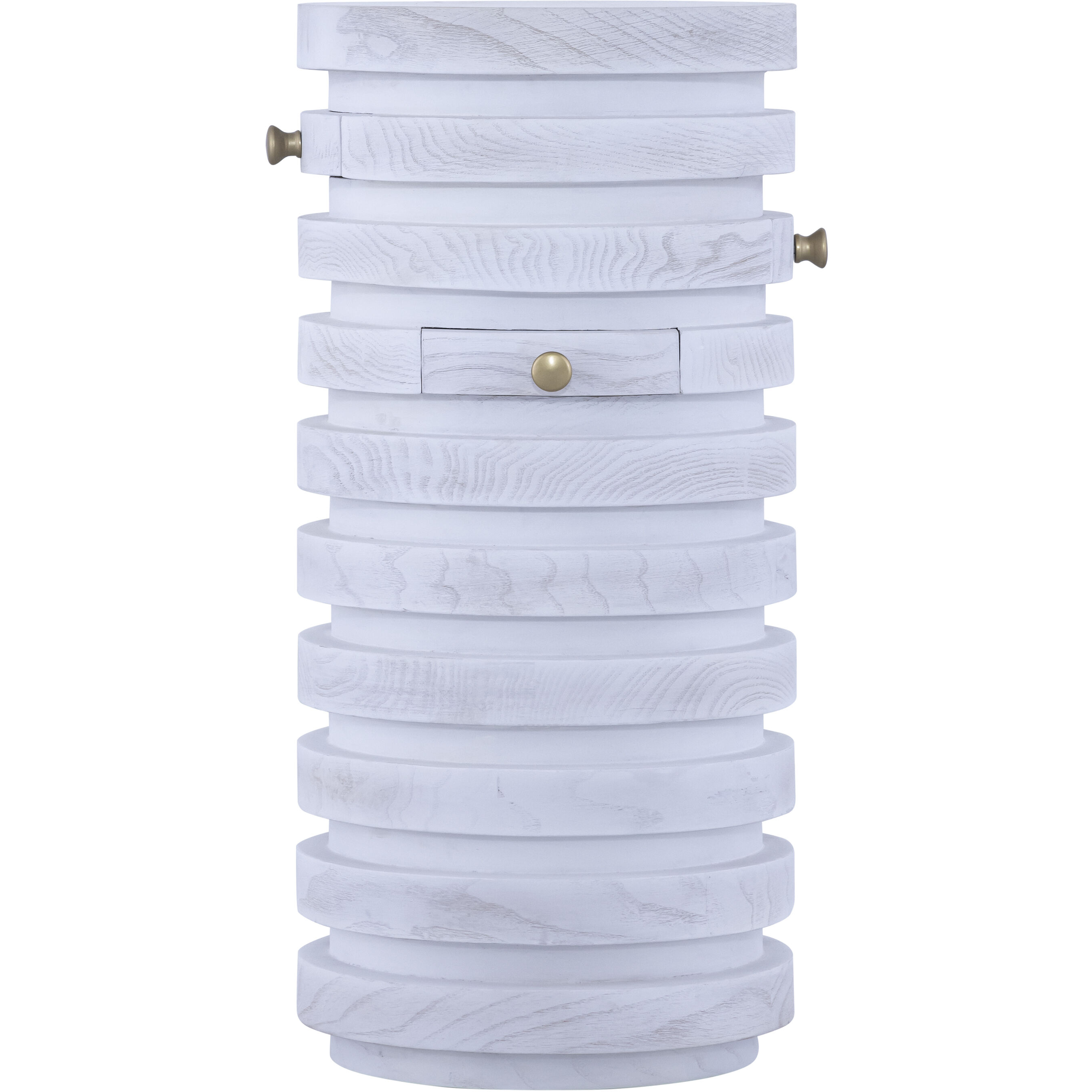 Prospect 25 X 12 inch White Ash Burl with Satin Brass Accent Table