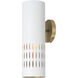 Dash 1 Light 5 inch Aged Brass and White Sconce Wall Light