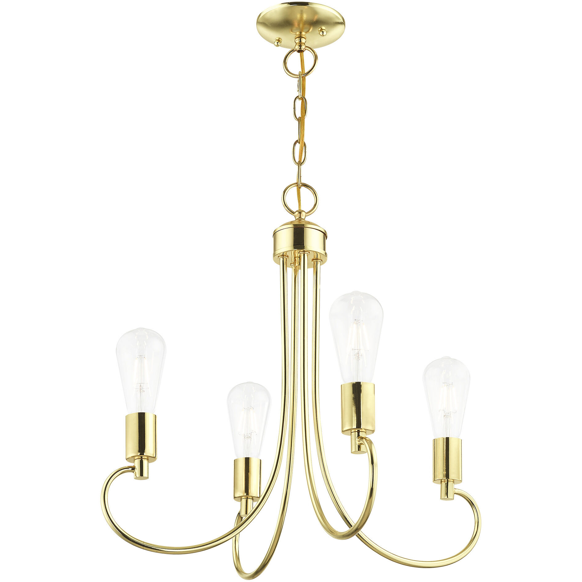 Bari 4 Light 20 inch Polished Brass Chandelier Ceiling Light