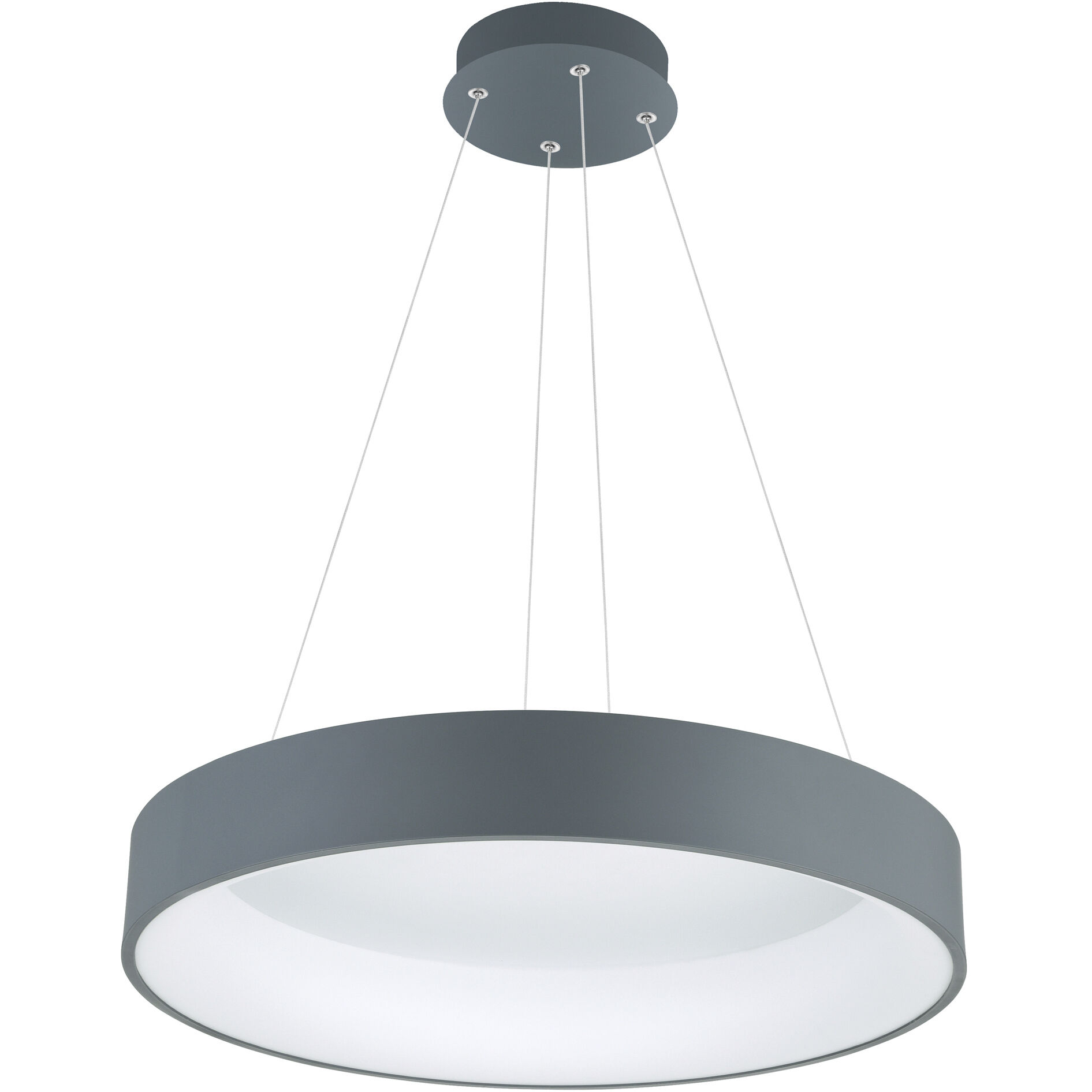 Arenal LED 24 inch Grey and White Drum Shade Pendant Ceiling Light in Gray and White