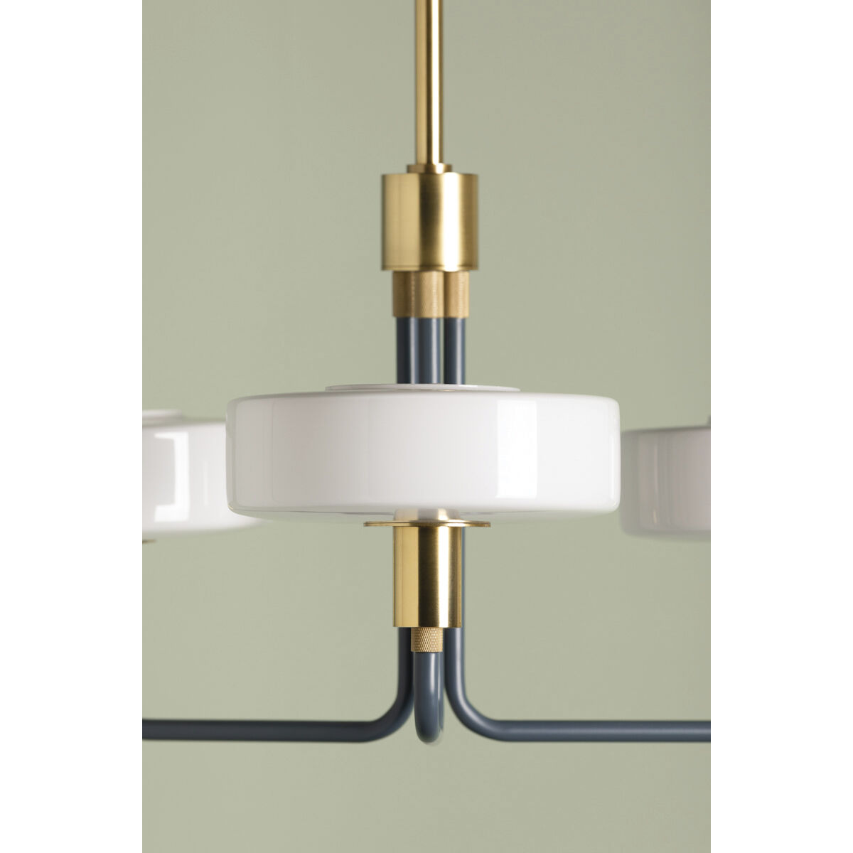 Aston 3 Light 24.25 inch Aged Brass/Slate Blue Chandelier Ceiling Light