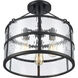 Solace 3 Light 16 inch Matte Black Semi Flush Mount Ceiling Light