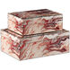 Interstellar 9.75 inch Red Swirl Boxes, Set of 2