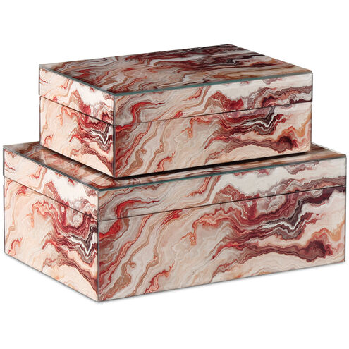 Interstellar 9.75 inch Red Swirl Boxes, Set of 2
