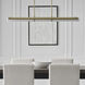 Kelly Wearstler Precision LED 50 inch Antique-Burnished Brass Linear Chandelier Ceiling Light, Large