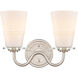 Scarlett LED 14 inch Satin Nickel Bath Vanity Light Wall Light in White Glass