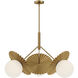 Alora Mood Plume 3 Light 33.63 inch Brushed Gold Chandelier Ceiling Light