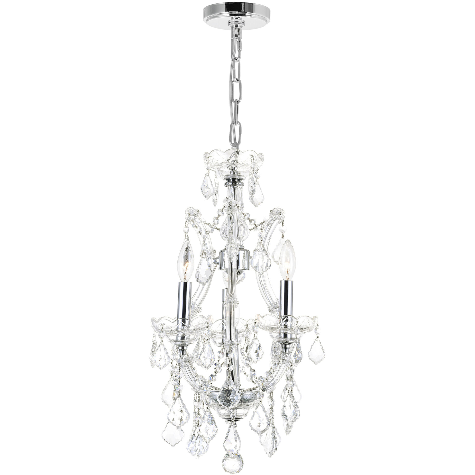 Maria Theresa 3 Light 12 inch Chrome Up Mini Chandelier Ceiling Light