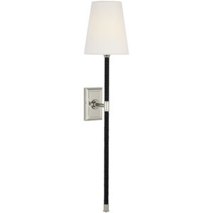 Chapman & Myers Basden LED 6 inch Polished Nickel and Black Rattan Tail Sconce Wall Light