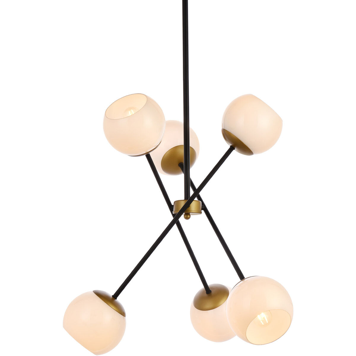 Axl 6 Light 24 inch Black and Brass Pendant Ceiling Light